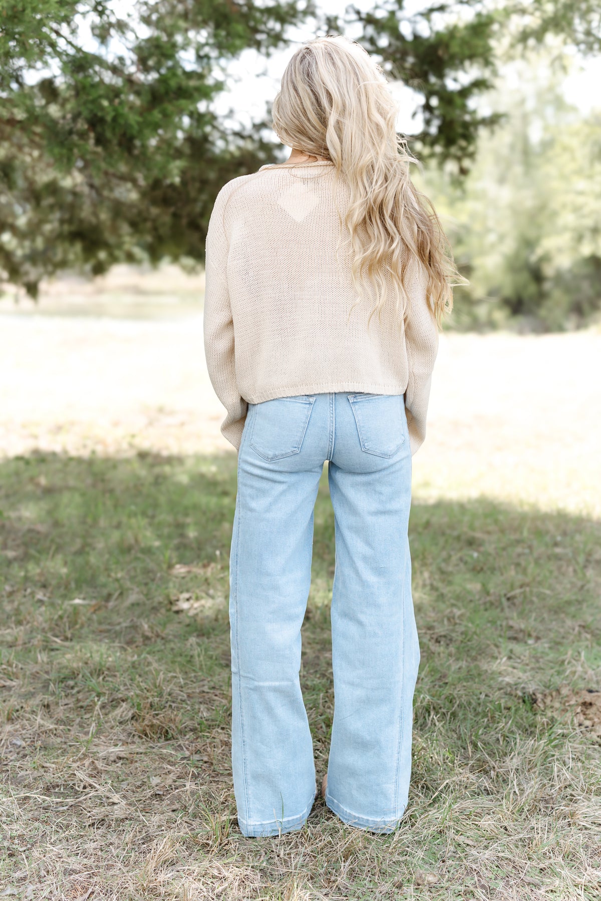 Travis HR Side Panel Wide Leg Jeans
