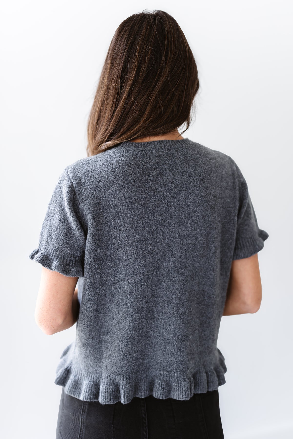 Winter Moment Sweater Top - Charcoal