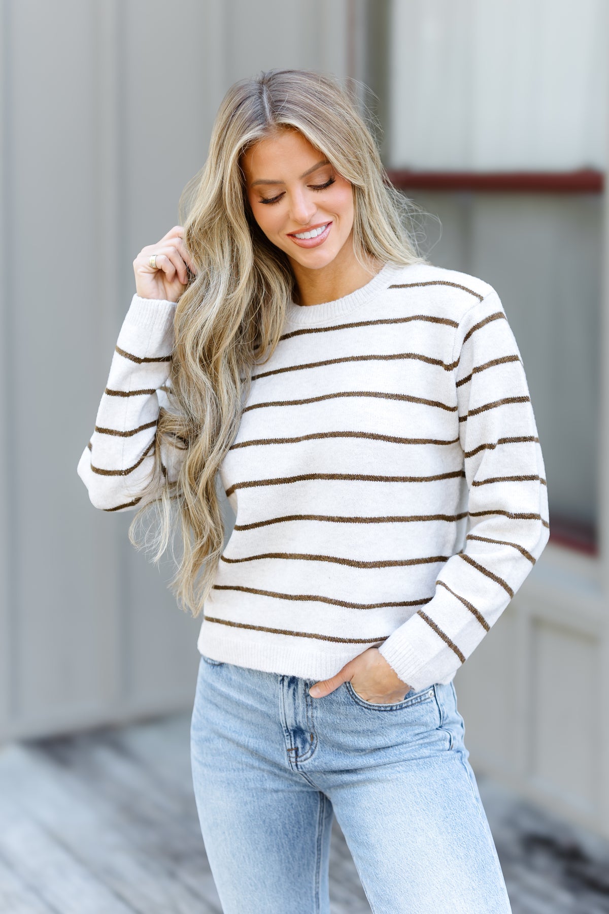 Lakefront Sunset Top With Scarf - Cream