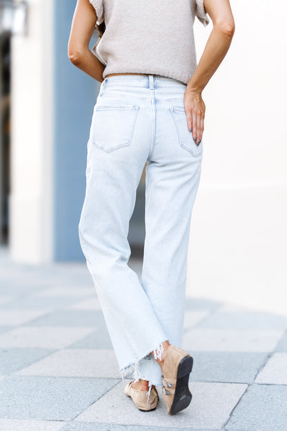 Donnie High Rise Slim Wide Jeans