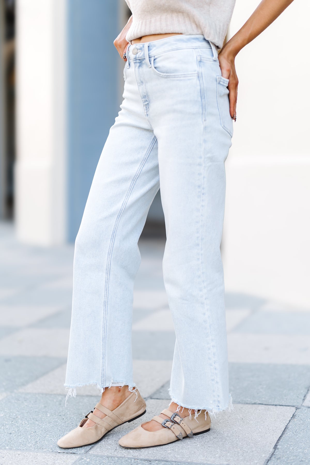 Donnie High Rise Slim Wide Jeans