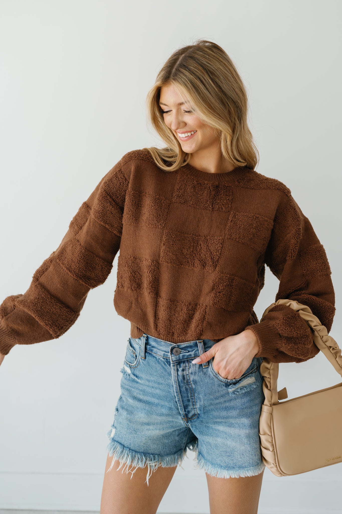 Signs Of Happiness Sweater-Brown