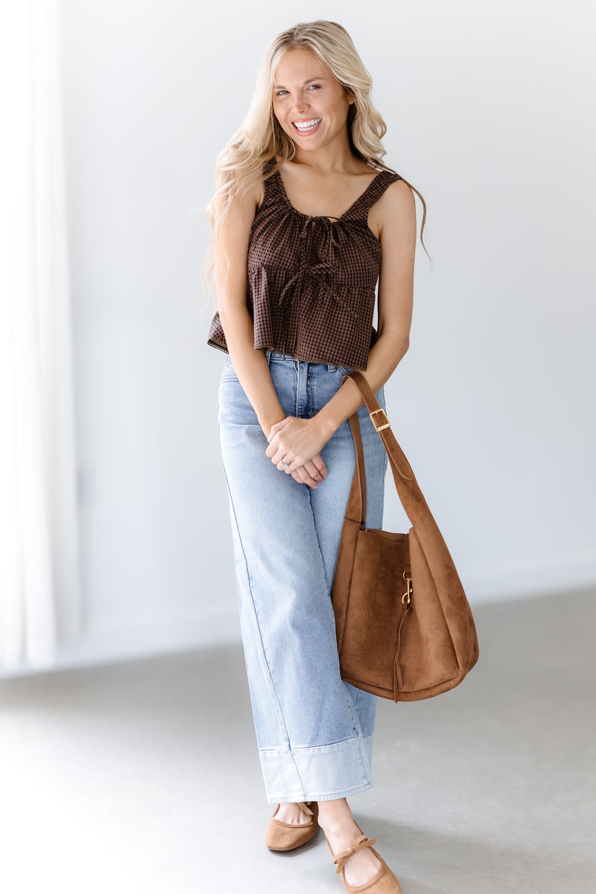 Noa Suede Bag - Tan