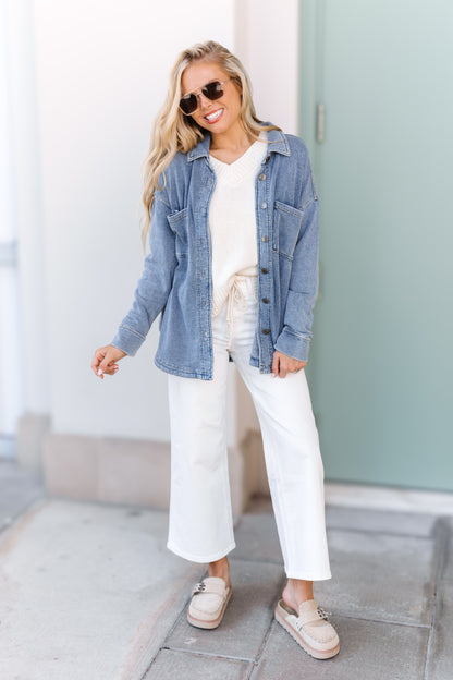 Open Horizon Shacket - Denim