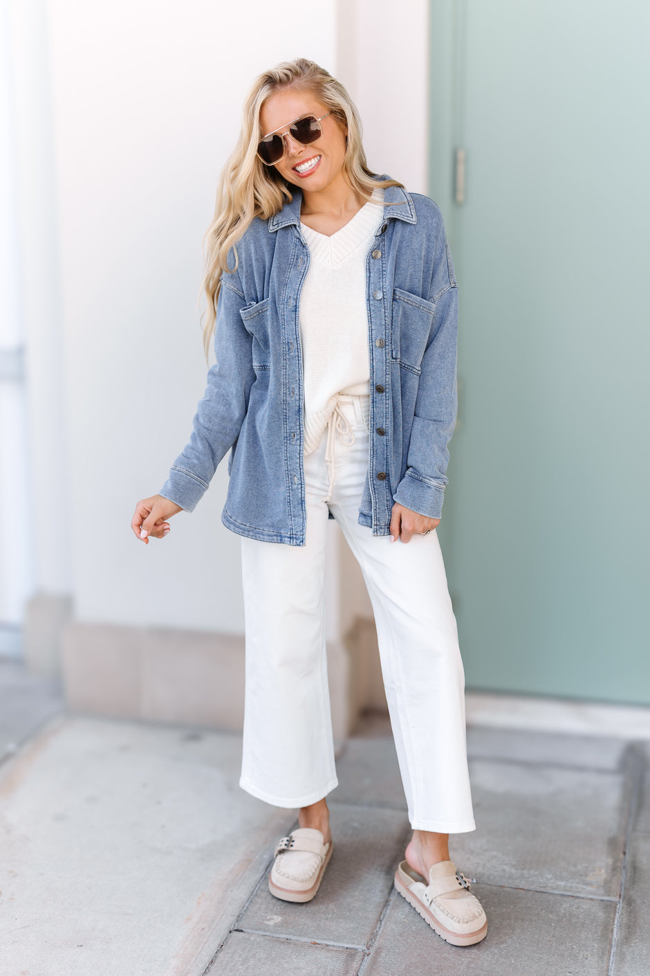 Open Horizon Shacket - Denim