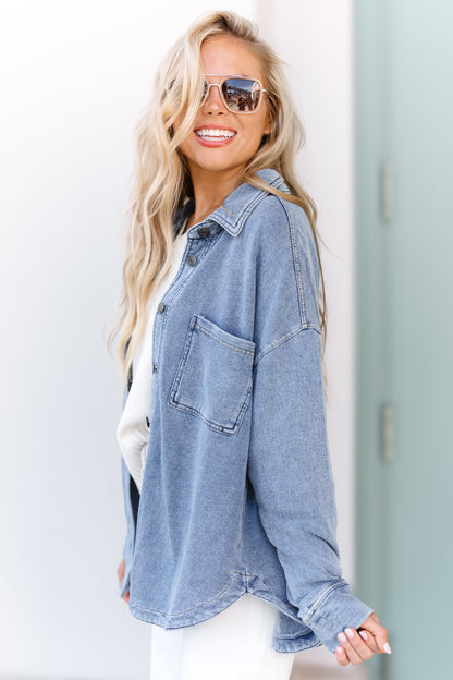 Open Horizon Shacket - Denim
