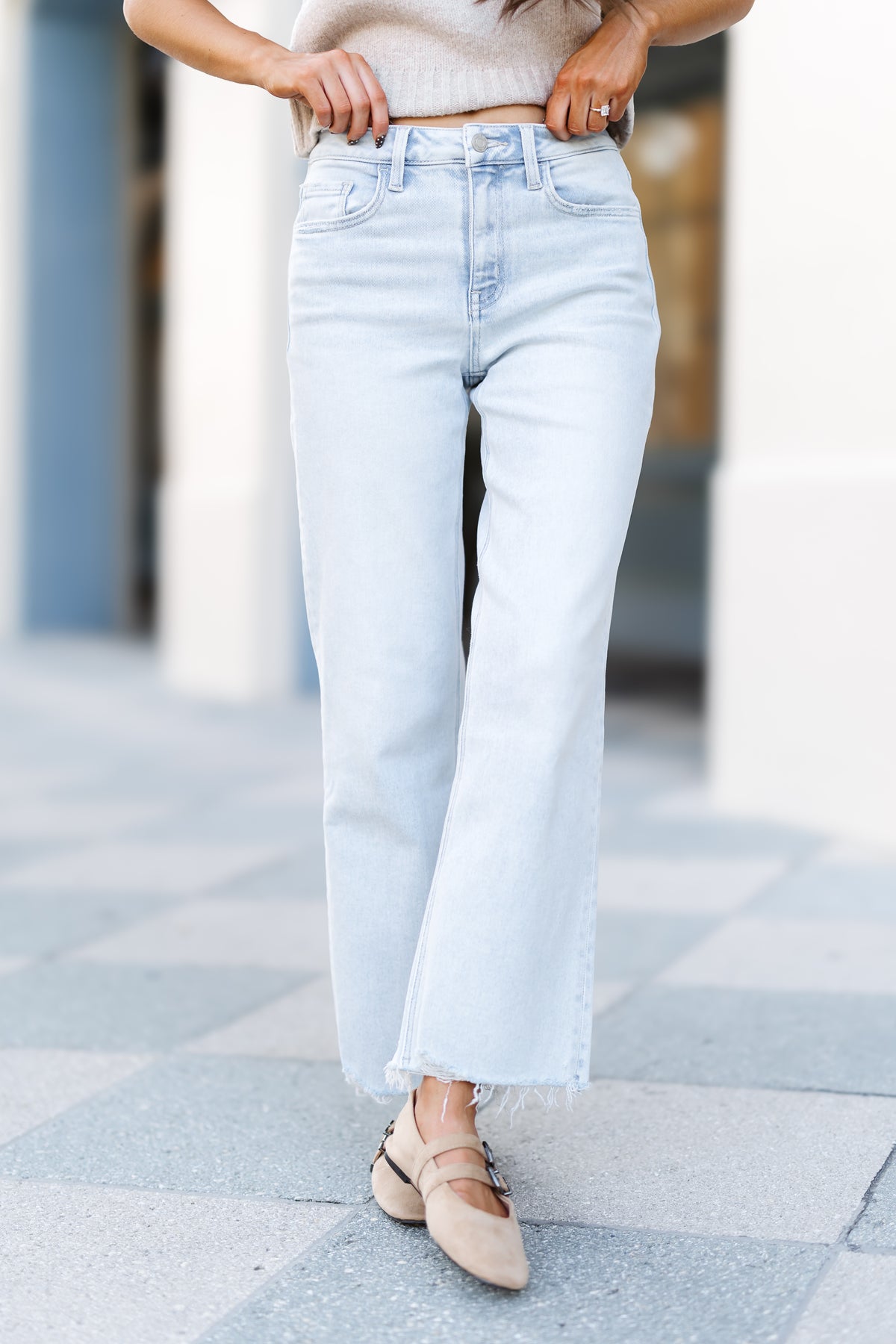 Donnie High Rise Slim Wide Jeans