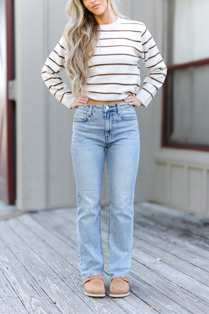 Lakefront Sunset Top With Scarf - Cream