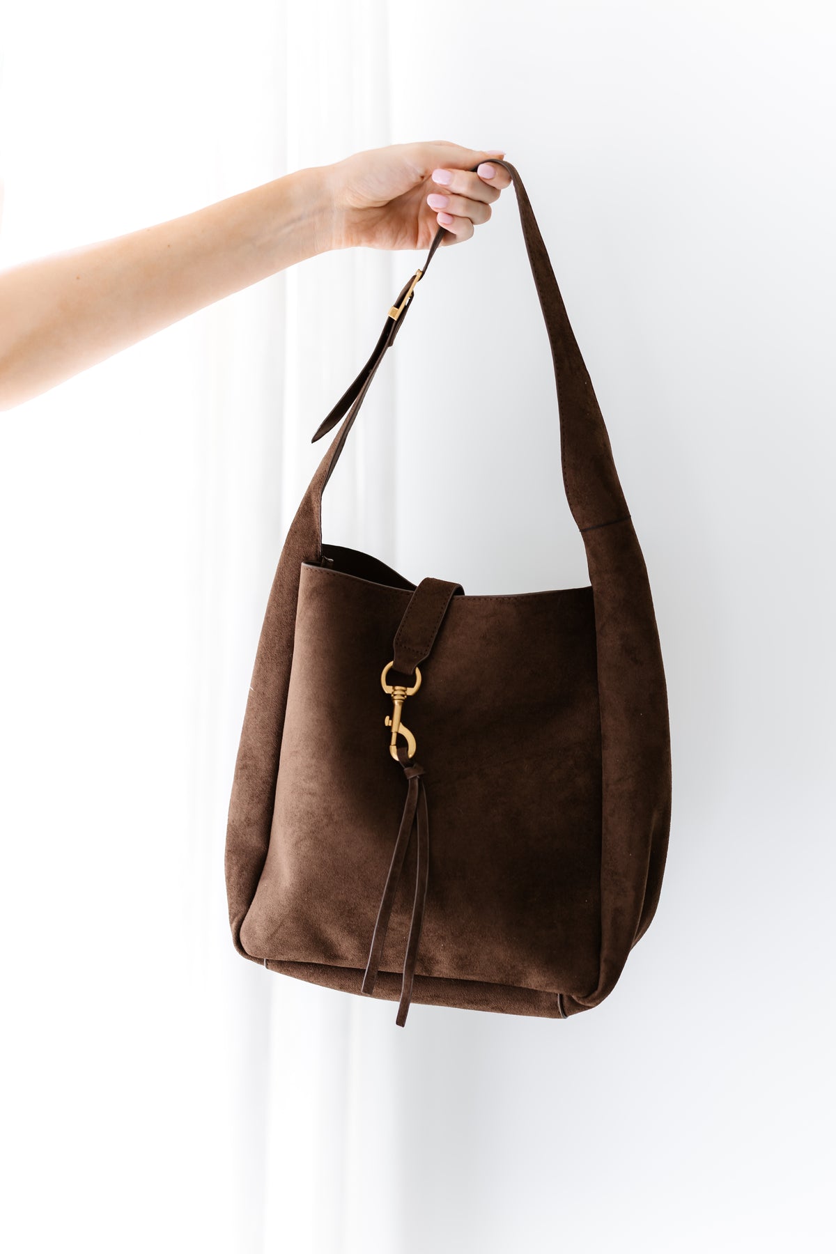 Noa Suede Bag - Chocolate