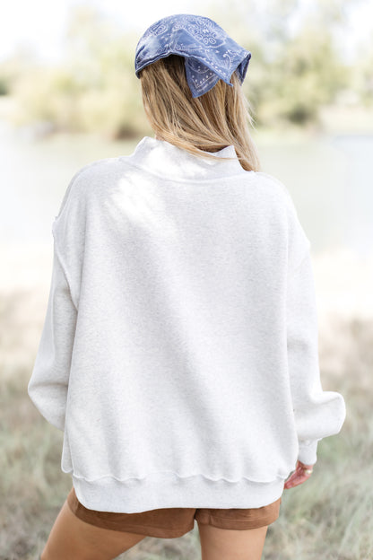 Jesus Embroidered Sweatshirt - Ash Grey