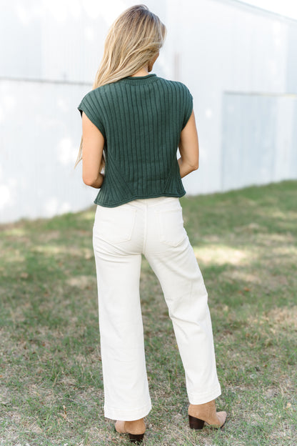 Down The Path Sweater Top - Green
