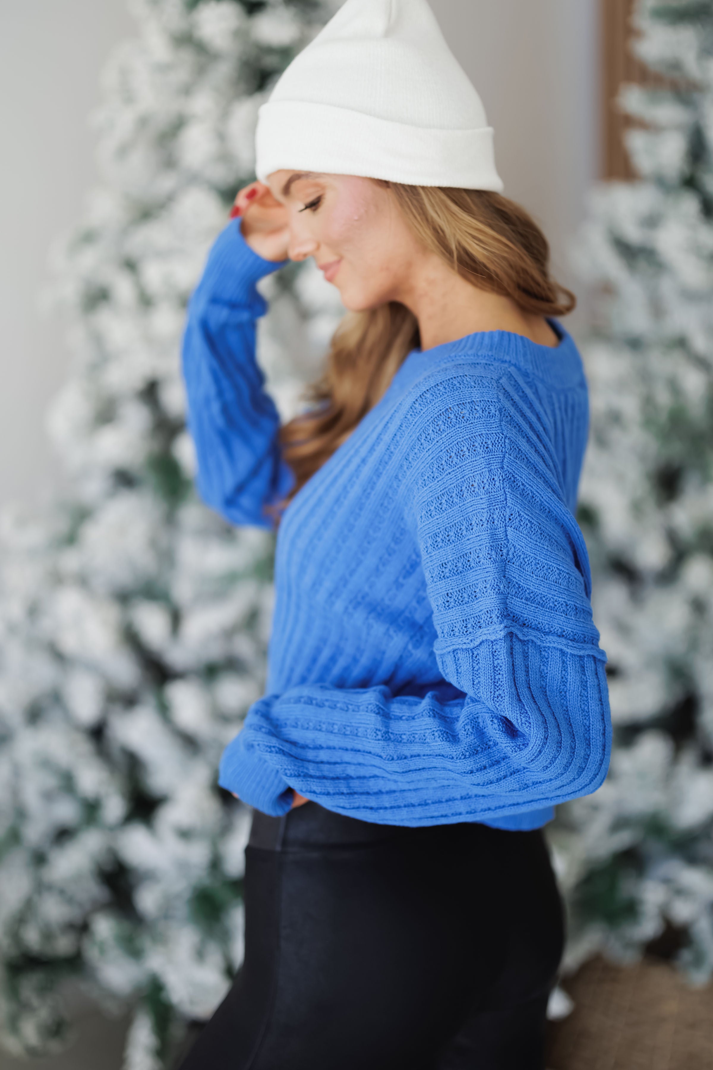 Chilly Air Sweater-Cobalt