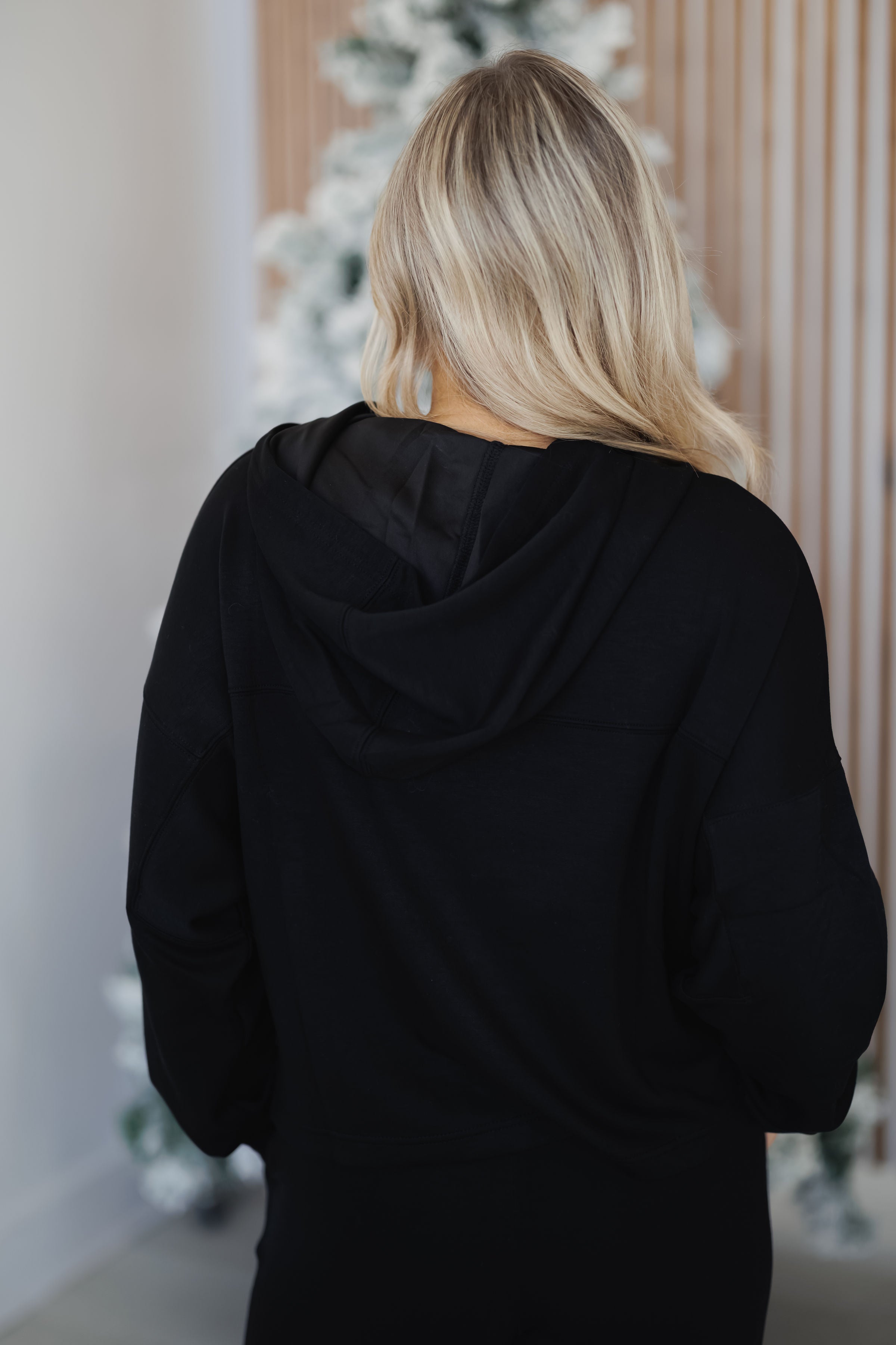 Sweetest Touch Lounge Hoodie-Black