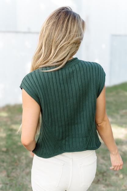 Down The Path Sweater Top - Green