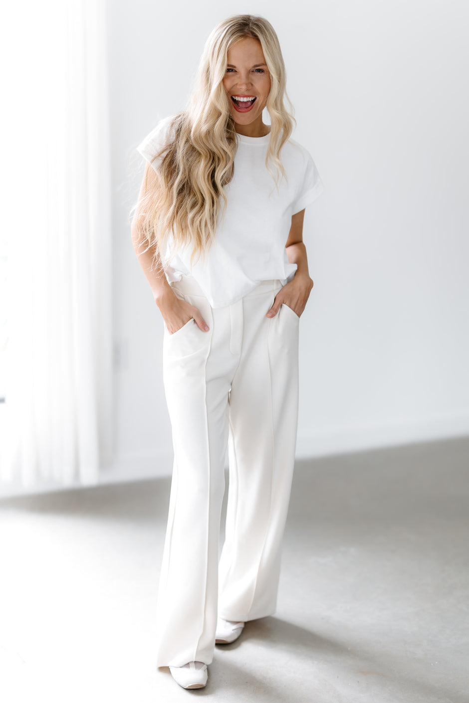 Seaside Escape Pants - Ecru