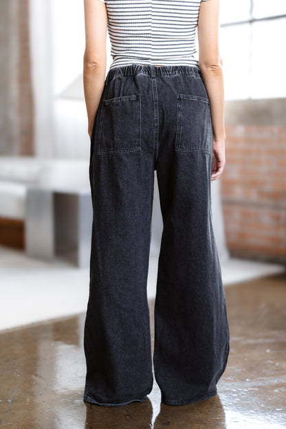 Tyler Oversized Wide Leg Jeans - Vintage Black