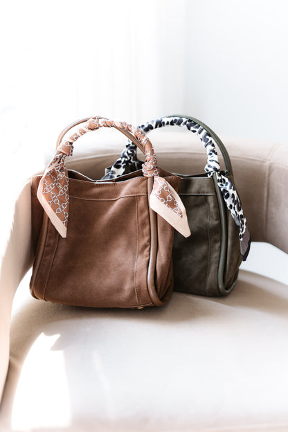 Gianna Suede Bag - Chocolate