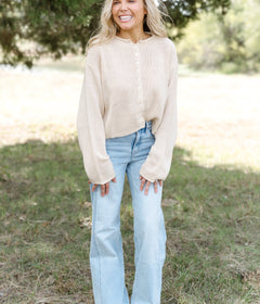 Travis HR Side Panel Wide Leg Jeans