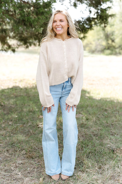 Travis HR Side Panel Wide Leg Jeans