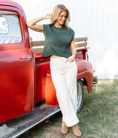 Down The Path Sweater Top - Green