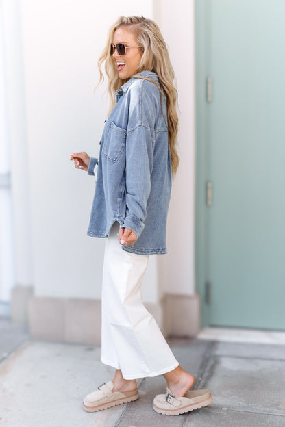 Open Horizon Shacket - Denim