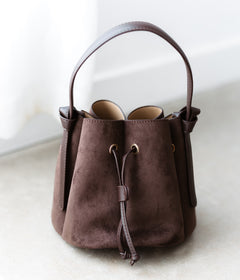 Laguna Mini Vegan Suede Top Handle Bag - Chocolate