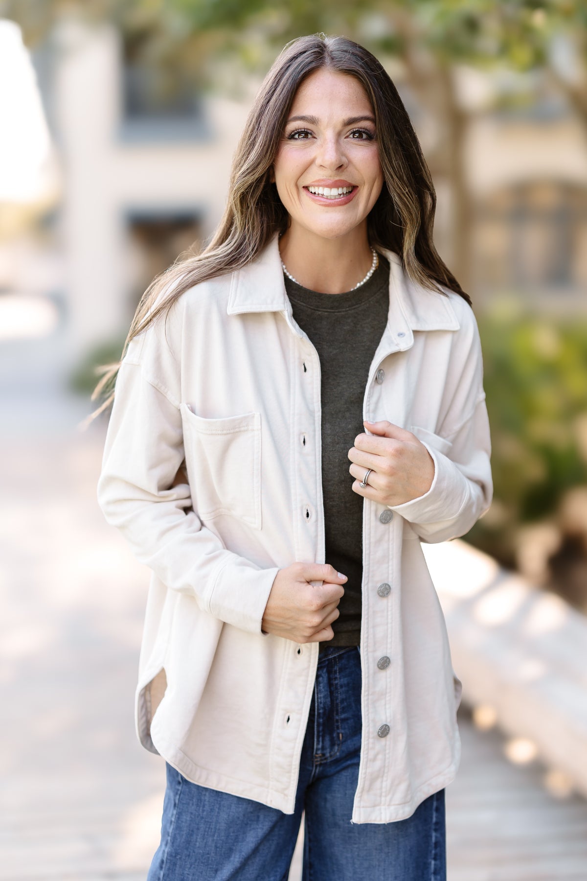Open Horizon Shacket - Ecru
