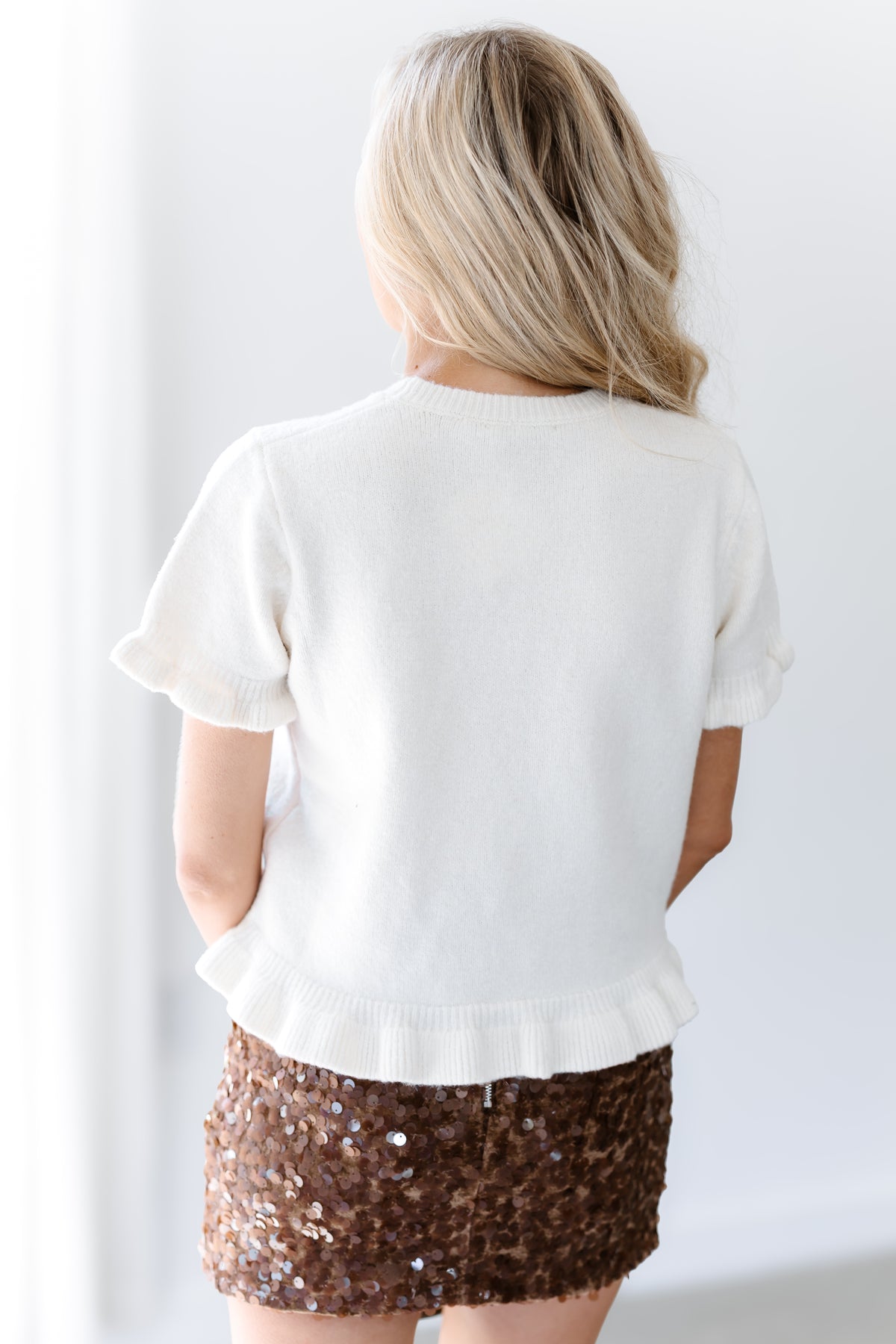 Winter Moment Sweater Top - Cream