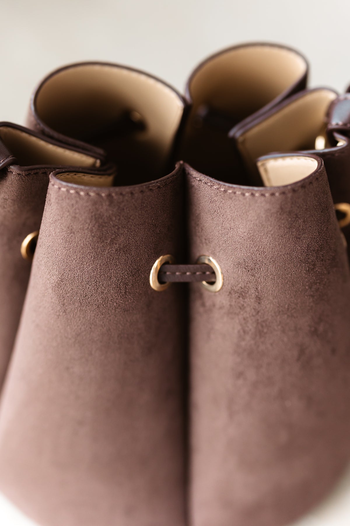 Laguna Mini Vegan Suede Top Handle Bag - Chocolate