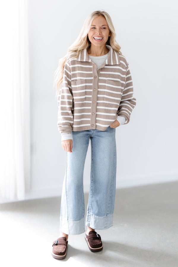 Midnight Frost Sweater - Taupe