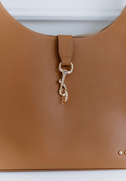 Haddie Hobo Vegan Leather Tote-Brown