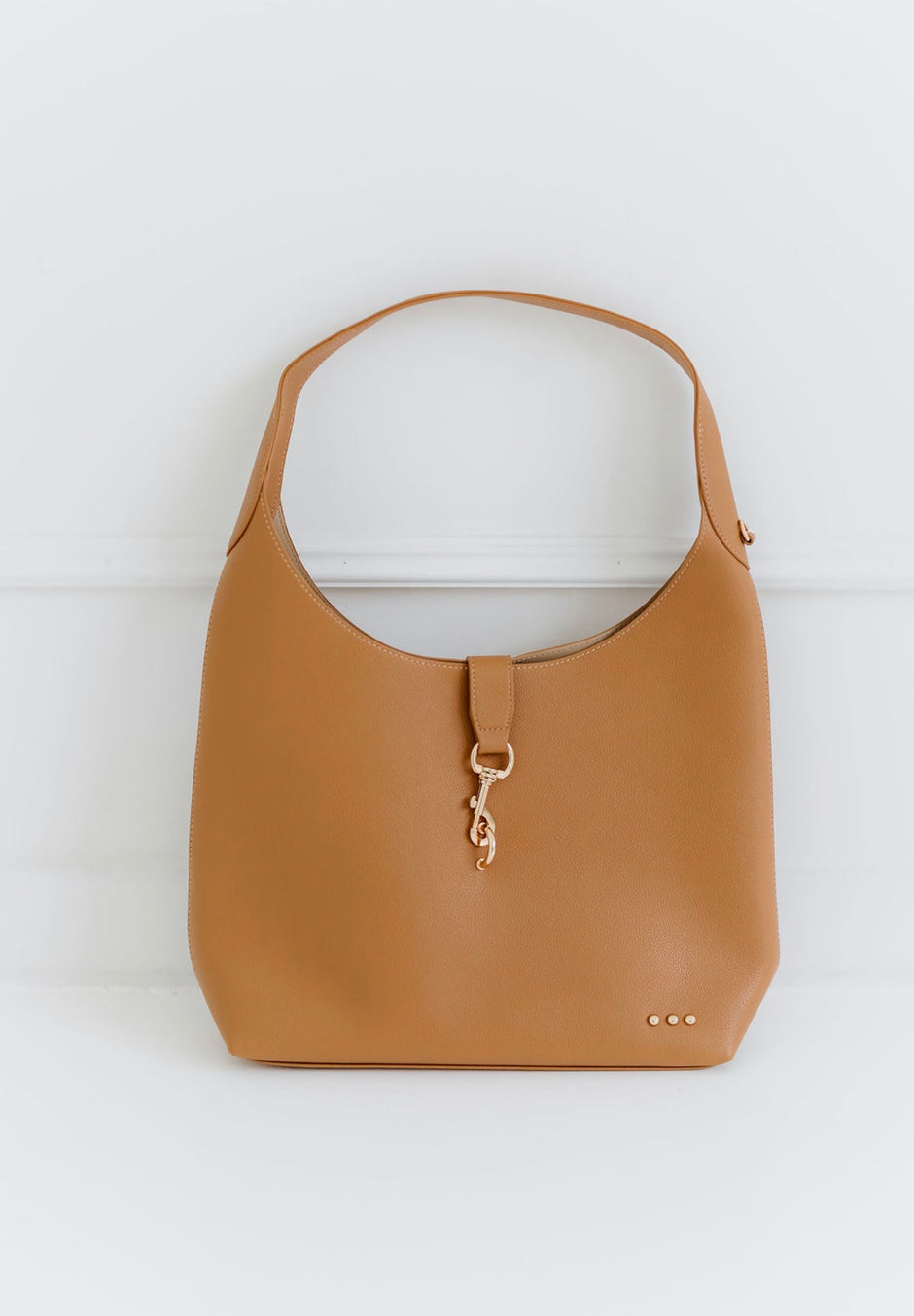 Haddie Hobo Vegan Leather Tote-Brown