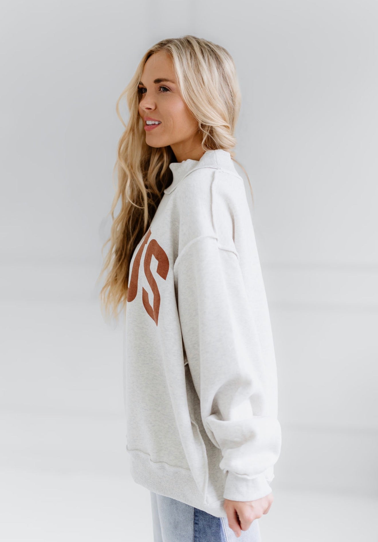 Jesus/God Is Good Reversible Sweatshirt-Grey/Brown