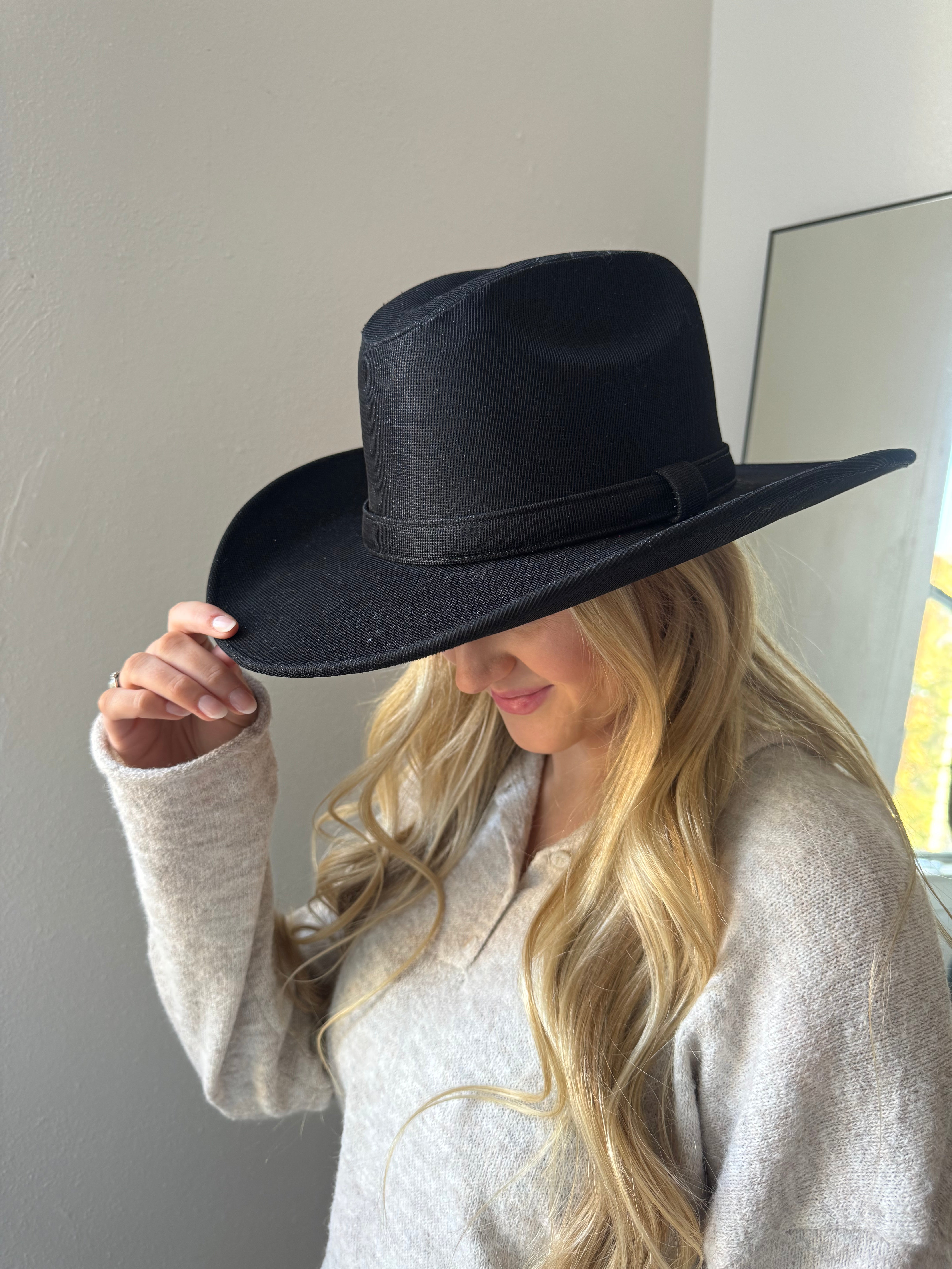 Western Glitter Hat-Black