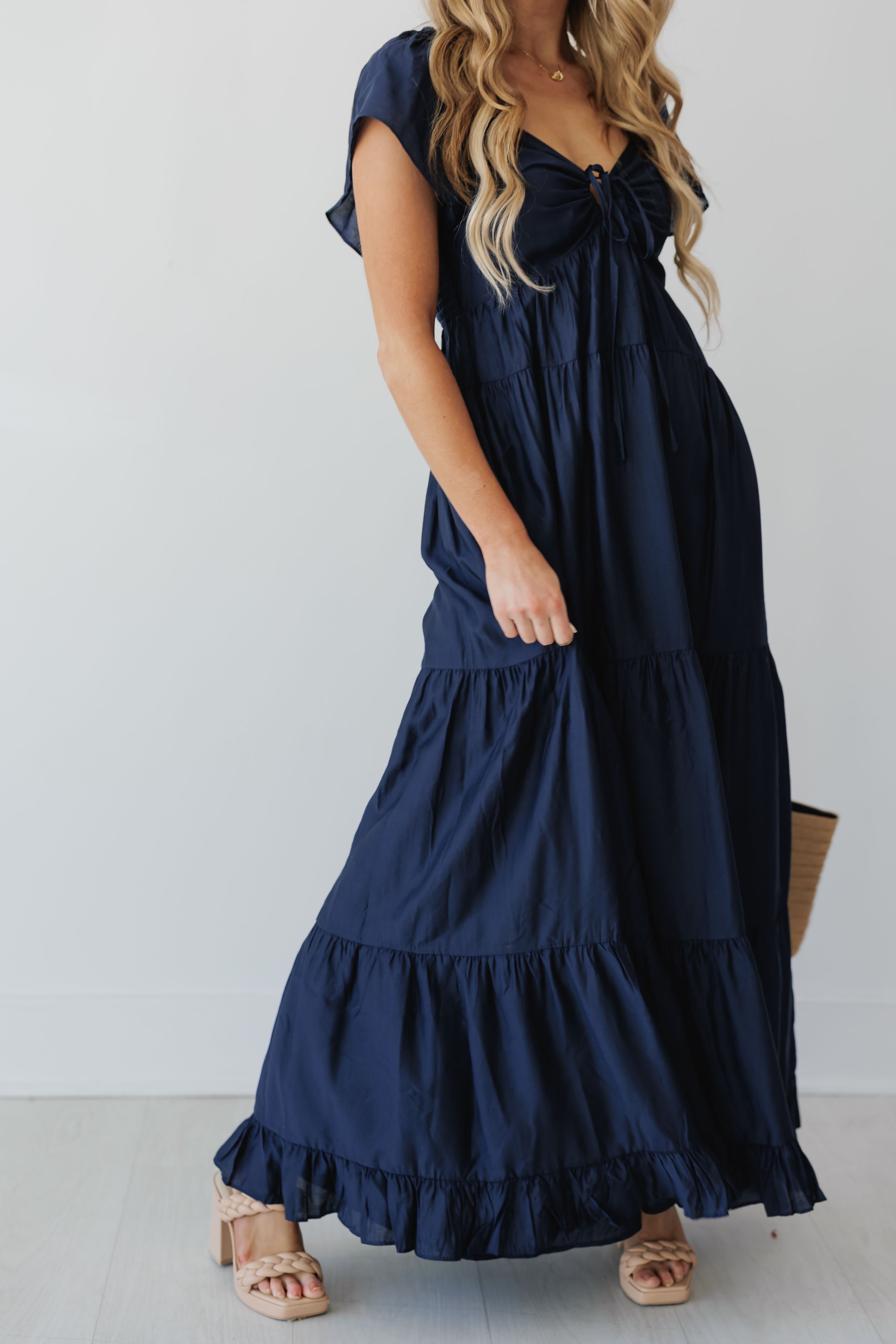 Azul Flutter Sleeve Maxi Dress