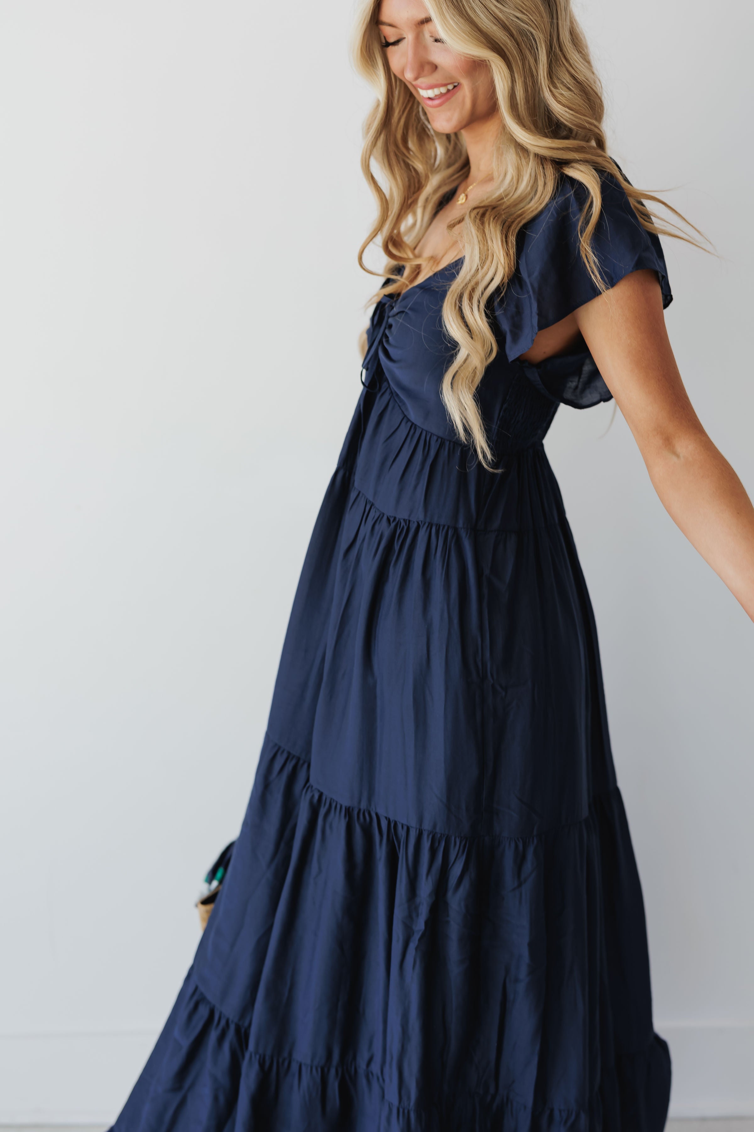 Azul Flutter Sleeve Maxi Dress