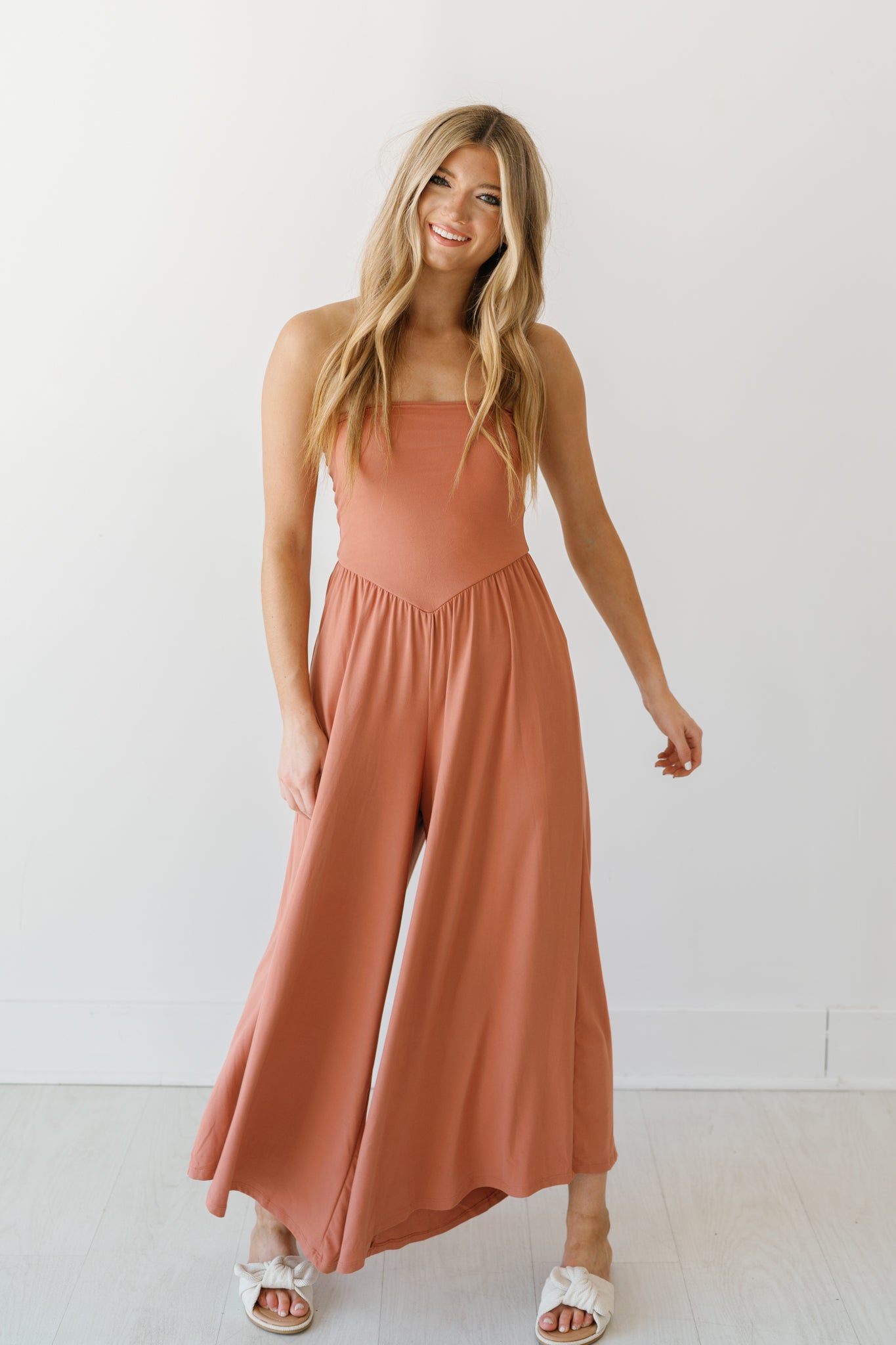 Keep Up The Pace Jumpsuit-Copper