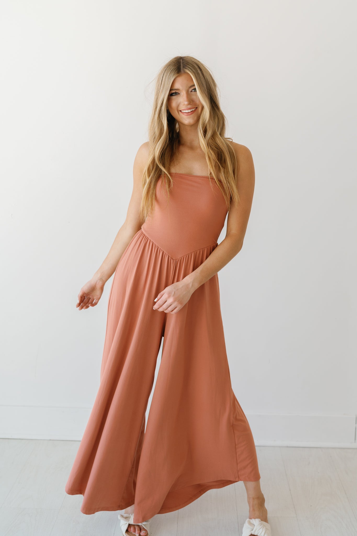 Keep Up The Pace Jumpsuit-Copper