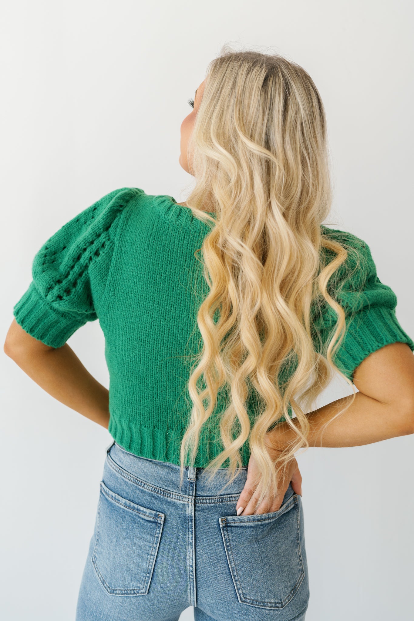 Just Friends Sweater Top-Green