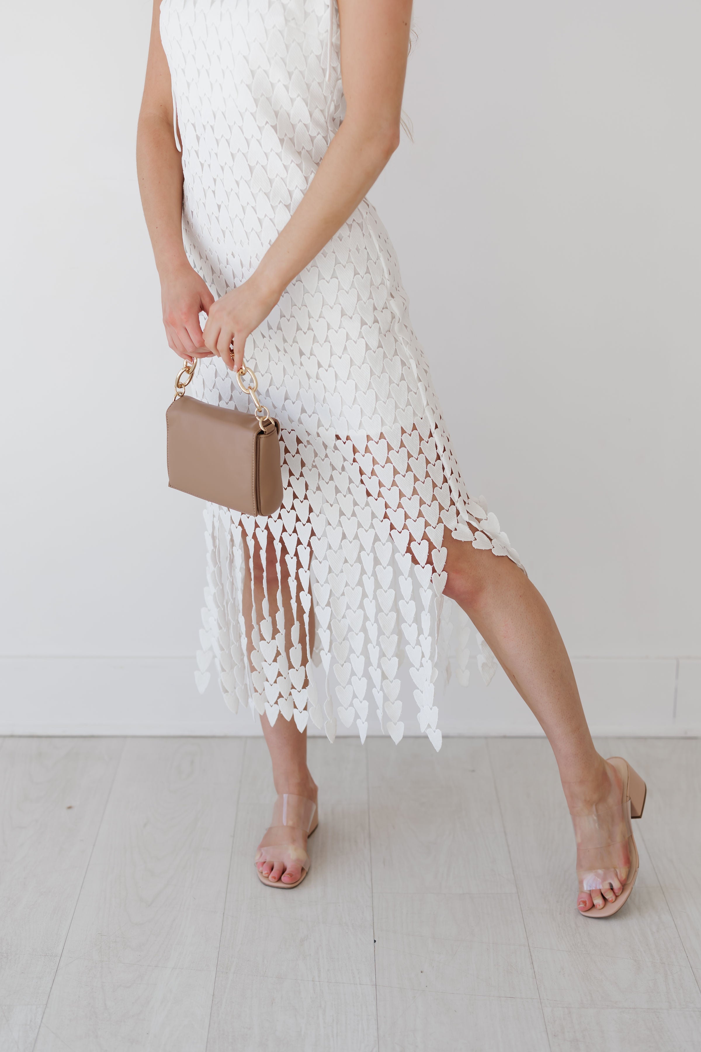 Heart Fulfilled Lace Midi Dress - White