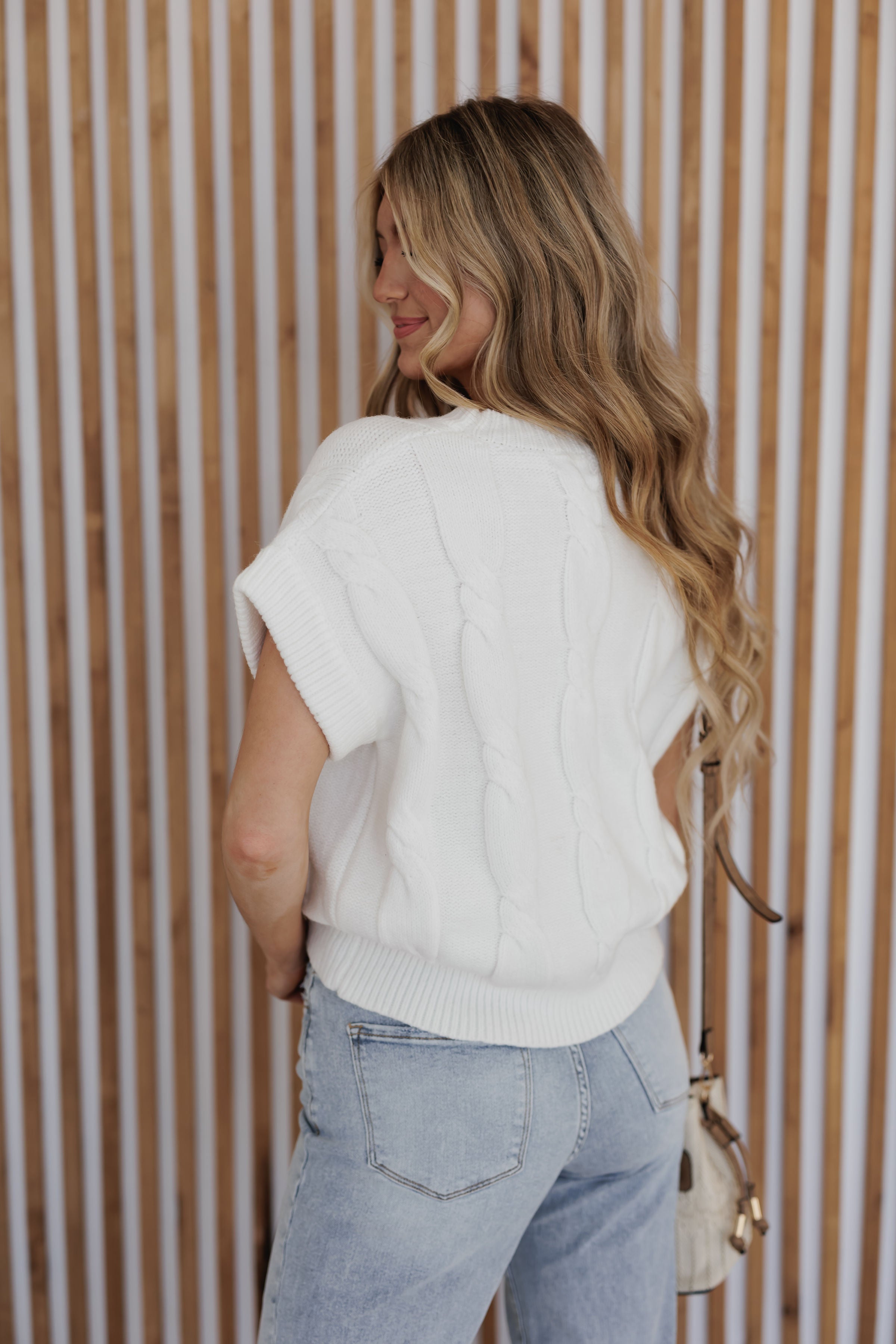 Hannah Cable Knit Sweater - Ivory