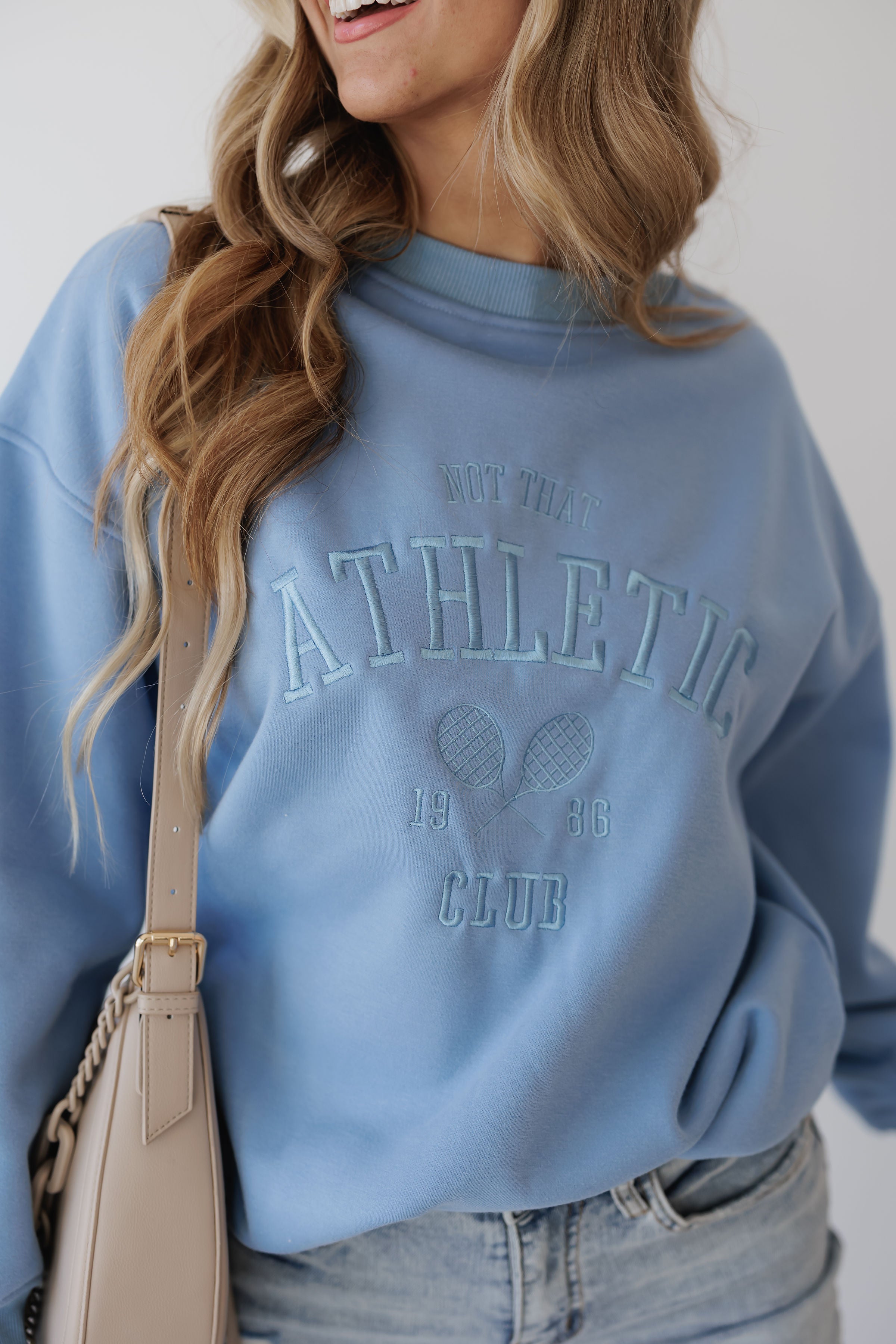 Not That Athletic Club Sweatshirt - Blue