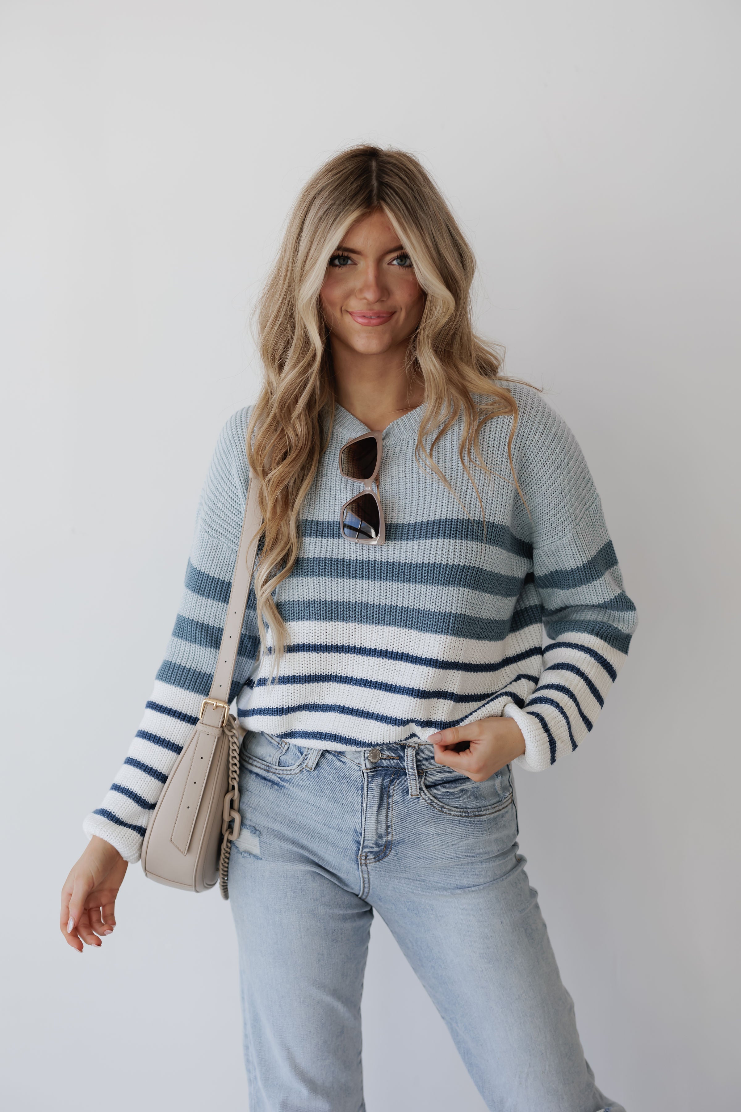 Winter Evening Striped Knit Sweater
