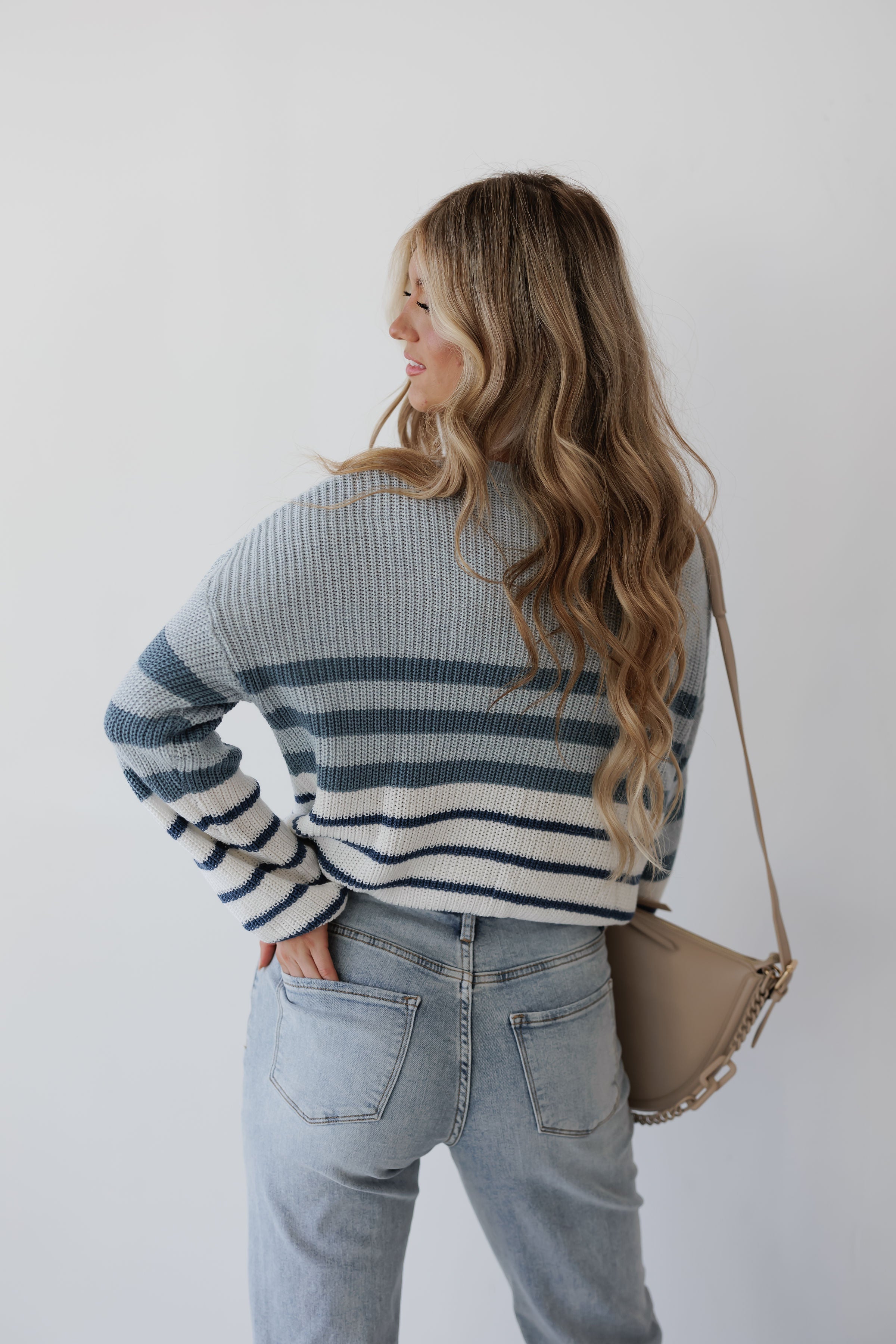 Winter Evening Striped Knit Sweater