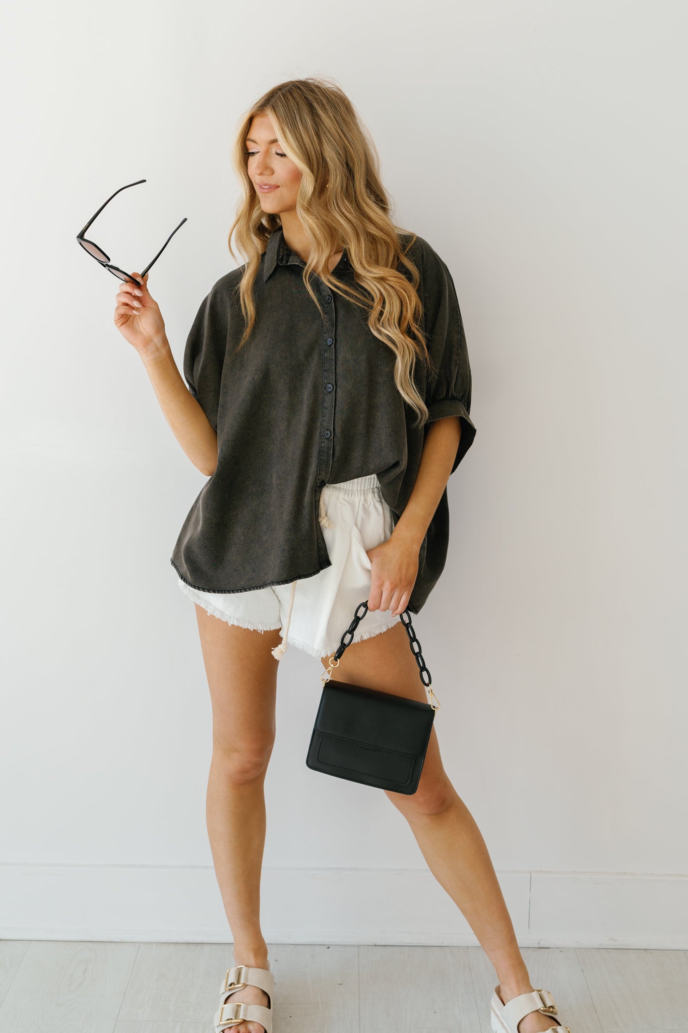 Bella Oversized Button Down Top