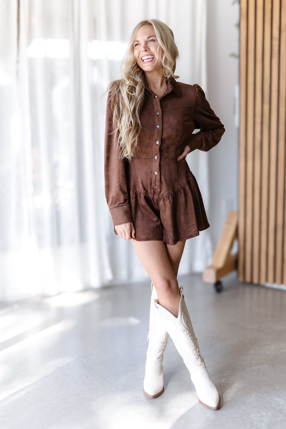 Ainsley Romper - Brown