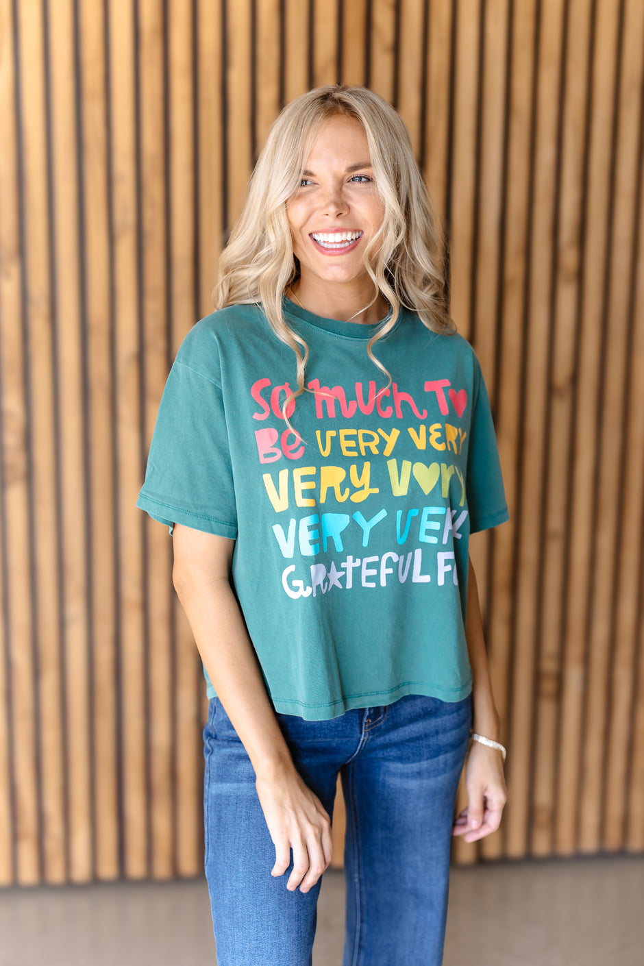 So Very Very Grateful Crop Tee