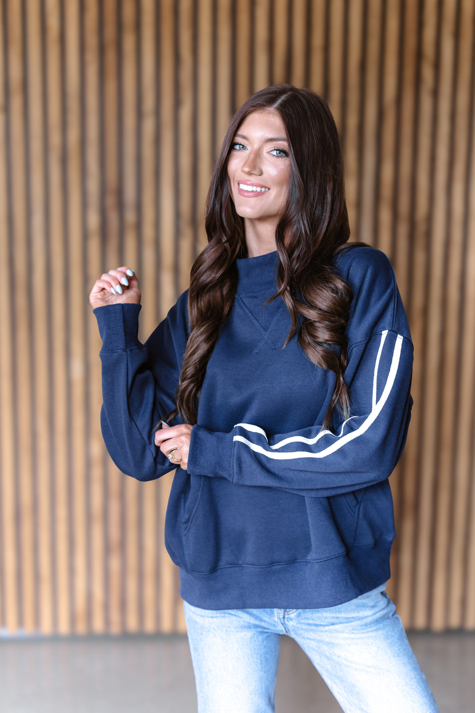 Let's Keep Going Pullover - Navy