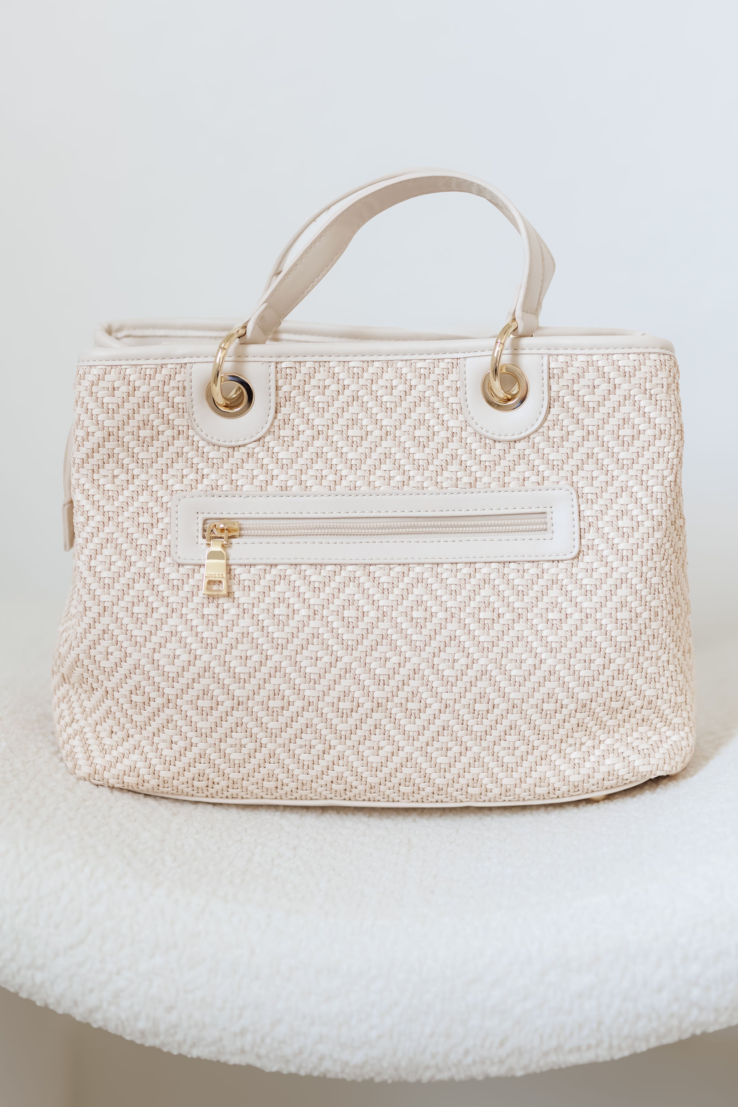 Nancy Woven Tote-Off White