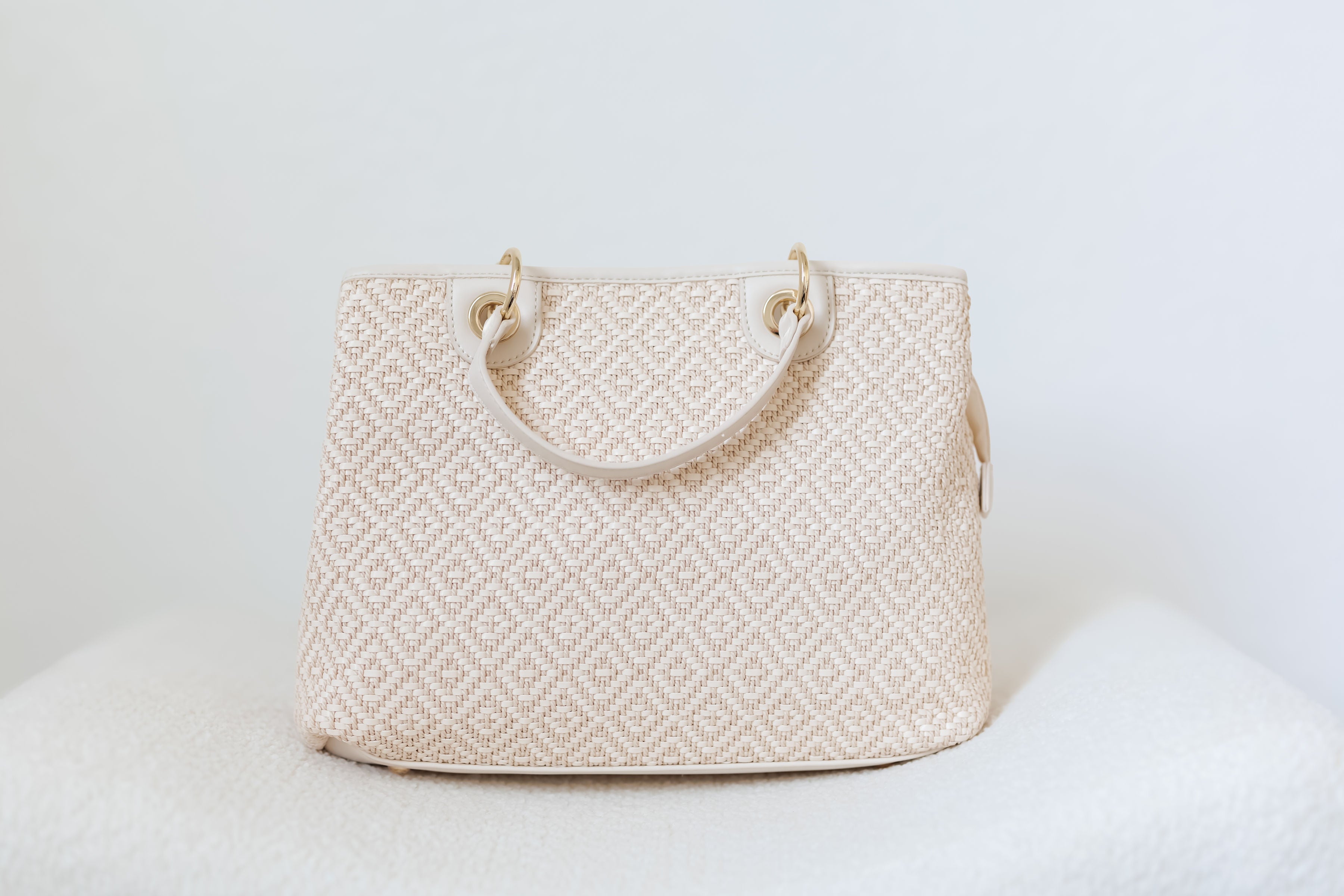 Nancy Woven Tote-Off White